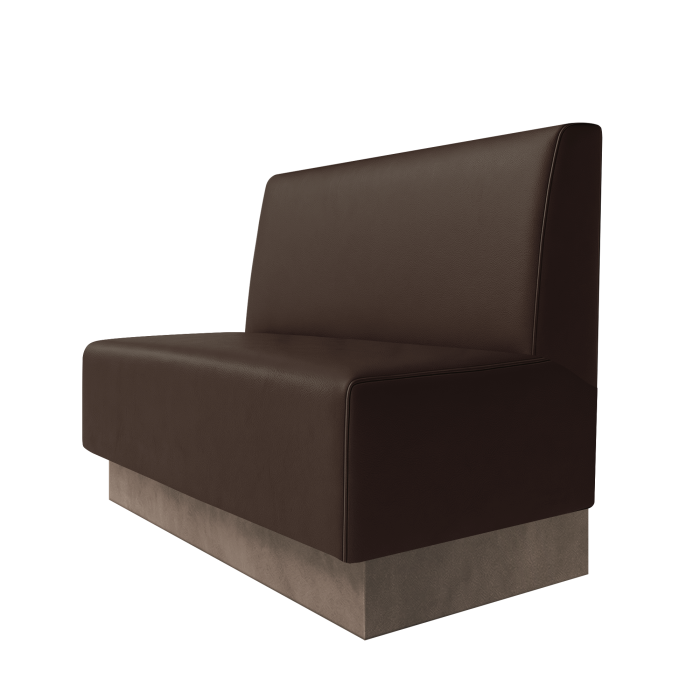 Schmidt | Gastrobank | B:H 100 x 100 cm | Braun | Glatt | Leder | Fußleiste Taupe