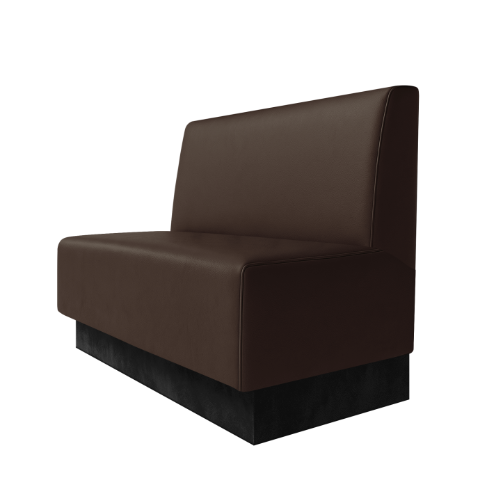 Schmidt | Gastrobank | B:H 100 x 100 cm | Braun | Glatt | Leder | Fußleiste Schwarz