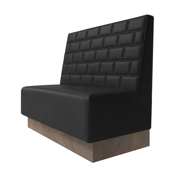 Schmidt | Gastrobank | B:H 100 x 100 cm | Schwarz | Stein | Leder | Fußleiste Taupe