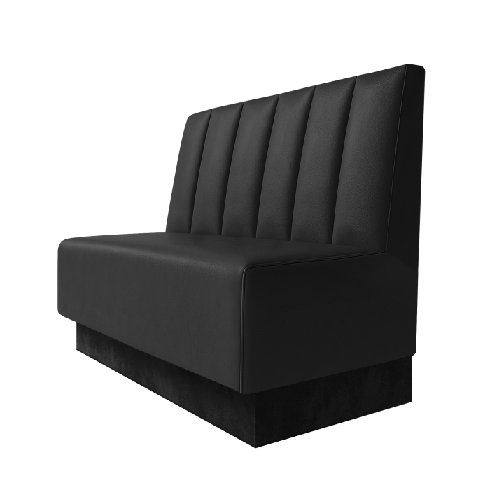 Schmidt | Gastrobank | B:H 100 x 100 cm | Schwarz | Gestreift Doppelnahnt 24cm | Leder | Fußleiste Schwarz