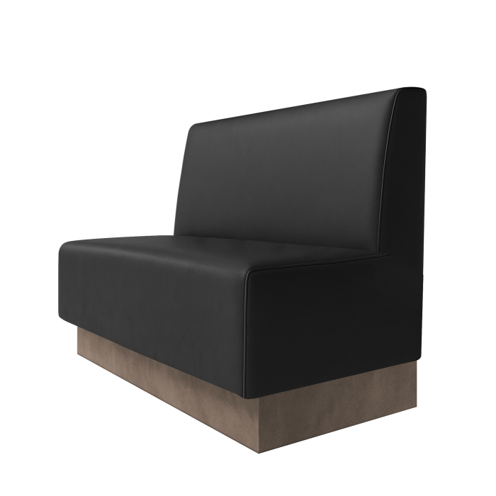Schmidt | Gastrobank | B:H 100 x 100 cm | Schwarz | Glatt | Leder | Fußleiste Taupe
