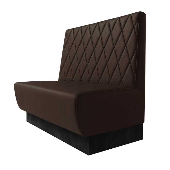 Meyer | Gastrobank | B:H 100 x 100 cm | Braun | Raute | Leder | Fußleiste Schwarz