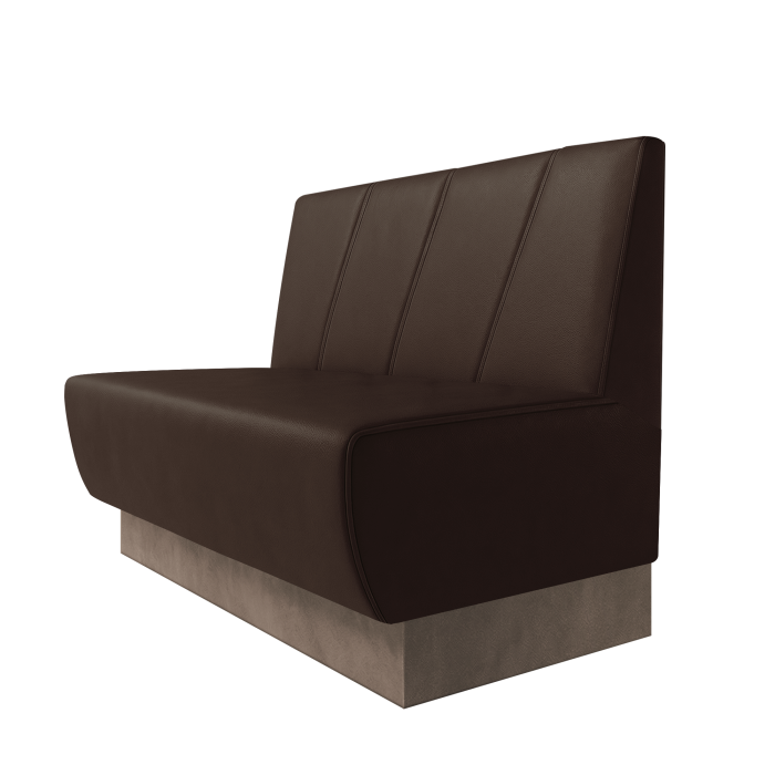 Meyer | Gastrobank | B:H 100 x 100 cm | Braun | Schräg Gestreift | Leder | Fußleiste Taupe