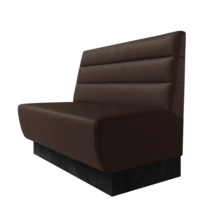 Meyer | Gastrobank | B:H 100 x 100 cm | Braun | Horizontal Gestreift | Leder | Fußleiste Schwarz