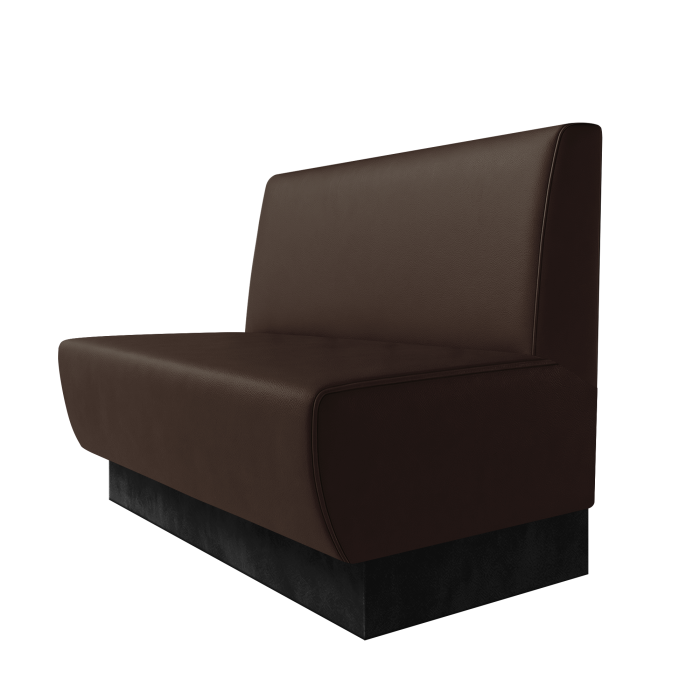Meyer | Gastrobank | B:H 100 x 100 cm | Braun | Glatt | Leder | Fußleiste Schwarz