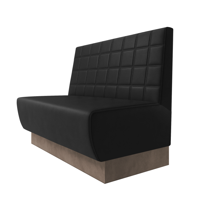 Meyer | Gastrobank | B:H 100 x 100 cm | Schwarz | Blocks | Leder | Fußleiste Taupe