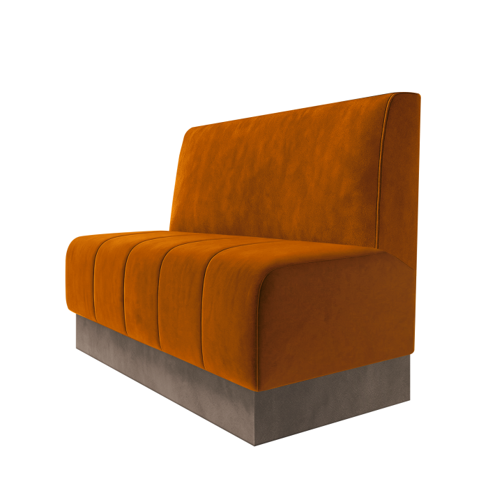 Fischer | Gastrobank | B:H 100 x 100 cm | Orange | Glatt | Samt | Fußleiste Taupe