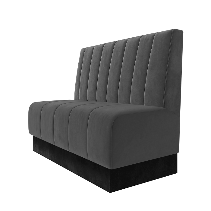 Fischer | Gastrobank | B:H 100 x 100 cm | Grau | Gestreift 12cm | Samt | Fußleiste Schwarz