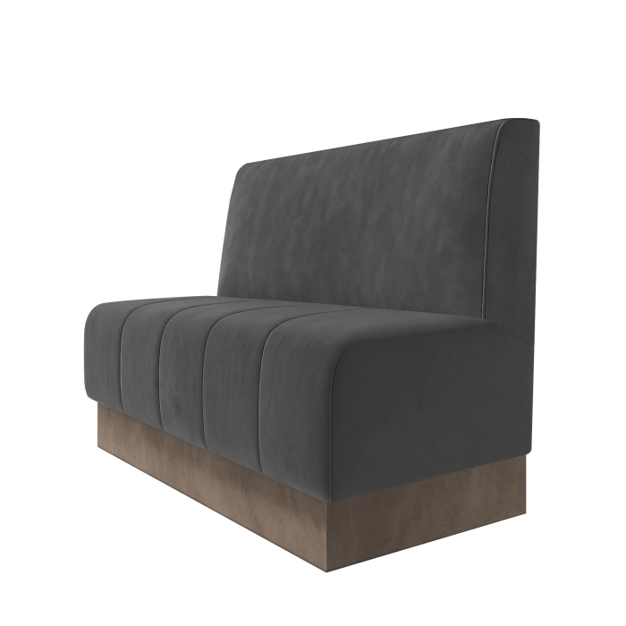 Fischer | Gastrobank | B:H 100 x 100 cm | Grau | Glatt | Samt | Fußleiste Taupe