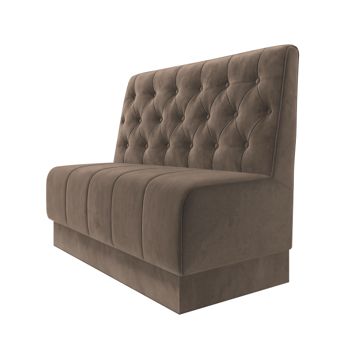 Fischer | Gastrobank | B:H 100 x 100 cm | Taupe | Chesterfield | Samt | Fußleiste Taupe