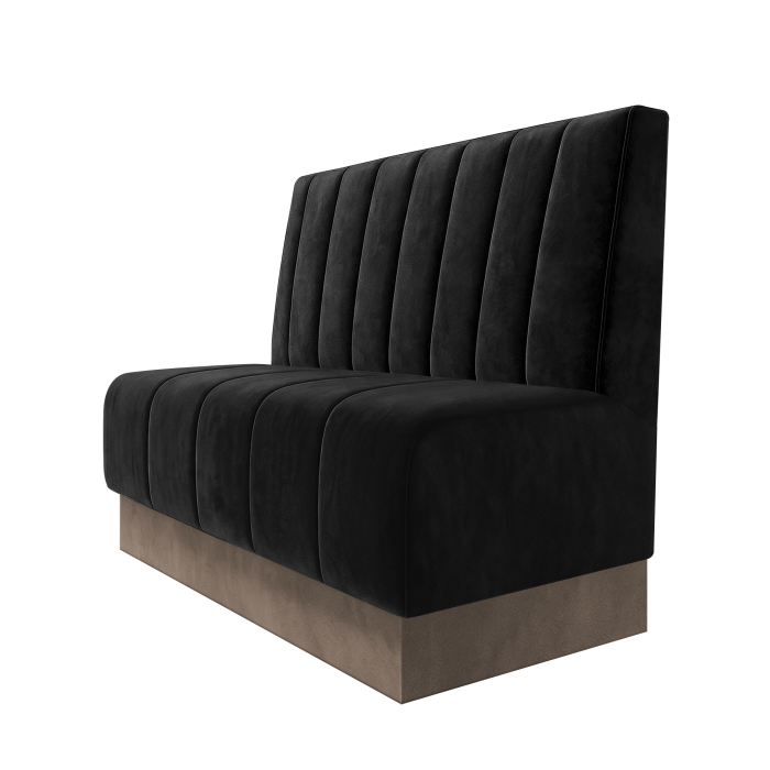 Fischer | Gastrobank | B:H 100 x 100 cm | Schwarz | Gestreift 12cm | Samt | Fußleiste Taupe