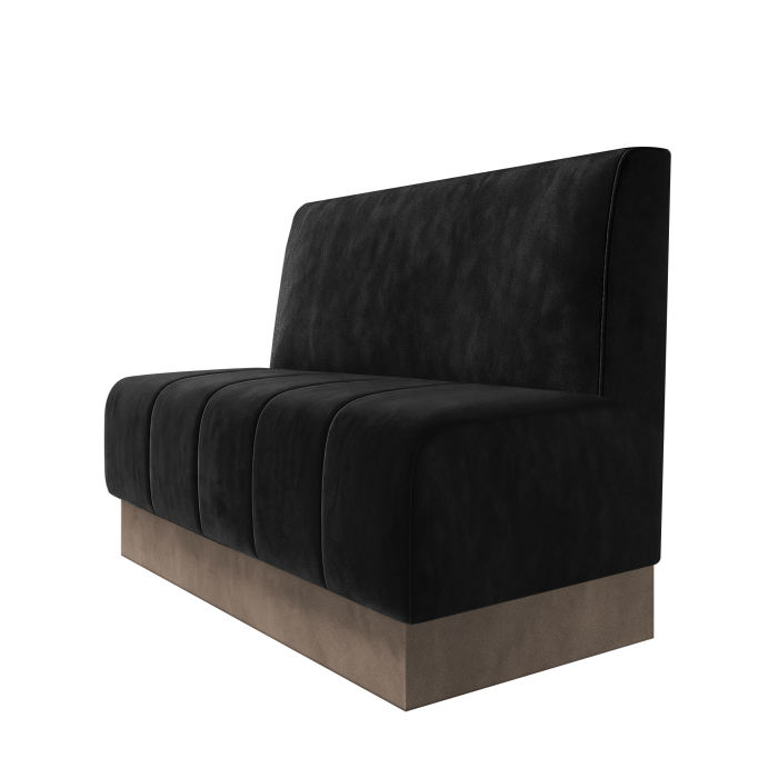Fischer | Gastrobank | B:H 100 x 100 cm | Schwarz | Glatt | Samt | Fußleiste Taupe