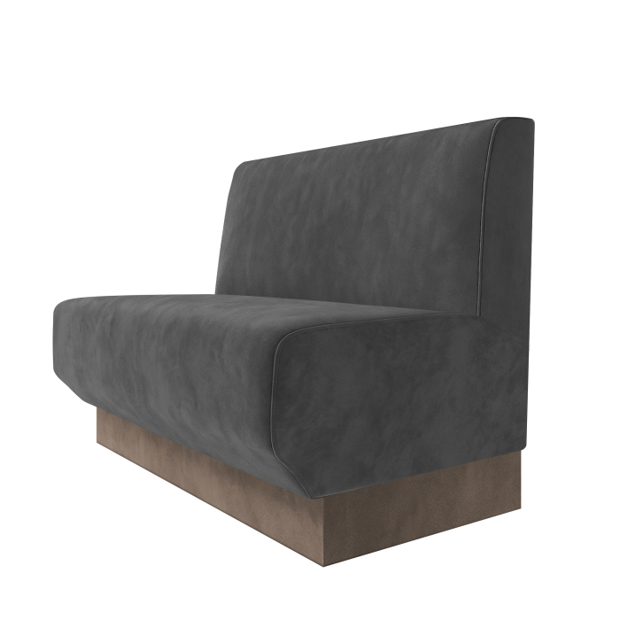 Wagner | Gastrobank | B:H 100 x 100 cm | Grau | Glatt | Samt | Fußleiste Taupe