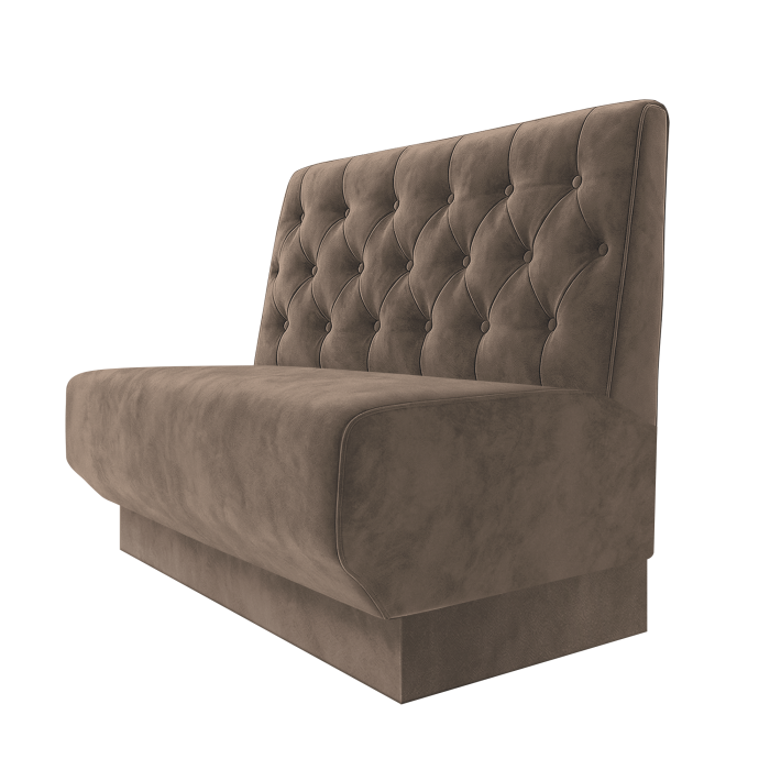 Wagner | Gastrobank | B:H 100 x 100 cm | Taupe | Chesterfield | Samt | Fußleiste Taupe