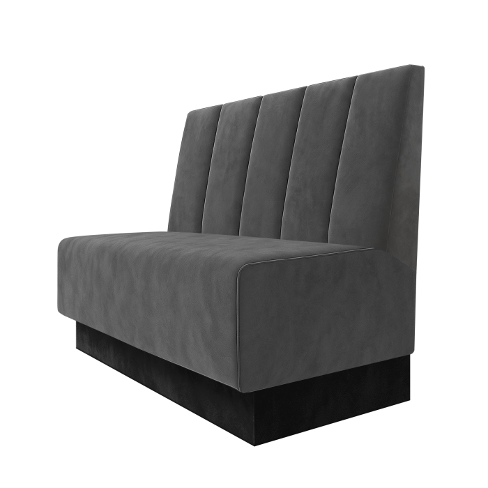 Schmidt | Gastrobank | B:H 100 x 100 cm | Grau | Tief Gestreift | Samt | Fußleiste Schwarz