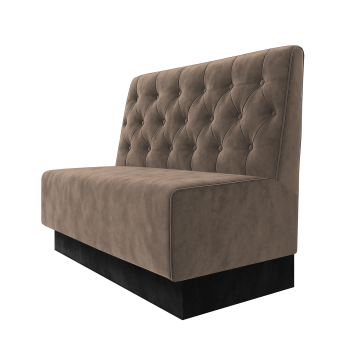 Schmidt | Gastrobank | B:H 100 x 100 cm | Taupe | Chesterfield | Samt | Fußleiste Schwarz