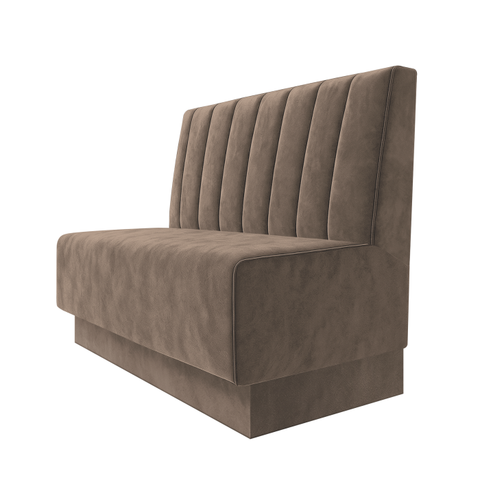 Schmidt | Gastrobank | B:H 100 x 100 cm | Taupe | Gestreift 12cm | Samt | Fußleiste Taupe