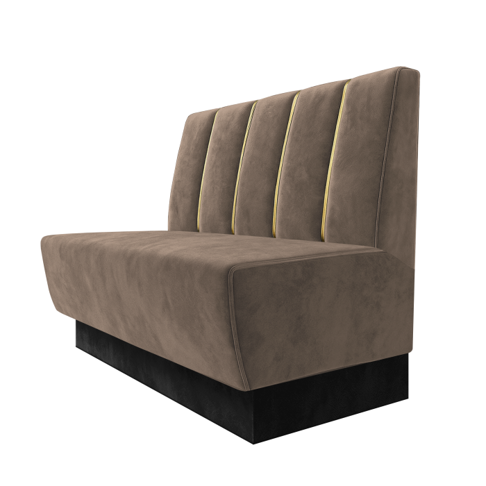 Meyer | Gastrobank | B:H 100 x 100 cm | Taupe | Dubai | Samt | Fußleiste Schwarz
