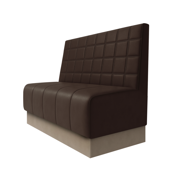 Fischer | Gastrobank | B:H 100 x 100 cm | Braun | Blocks | Leder | Fußleiste Taupe
