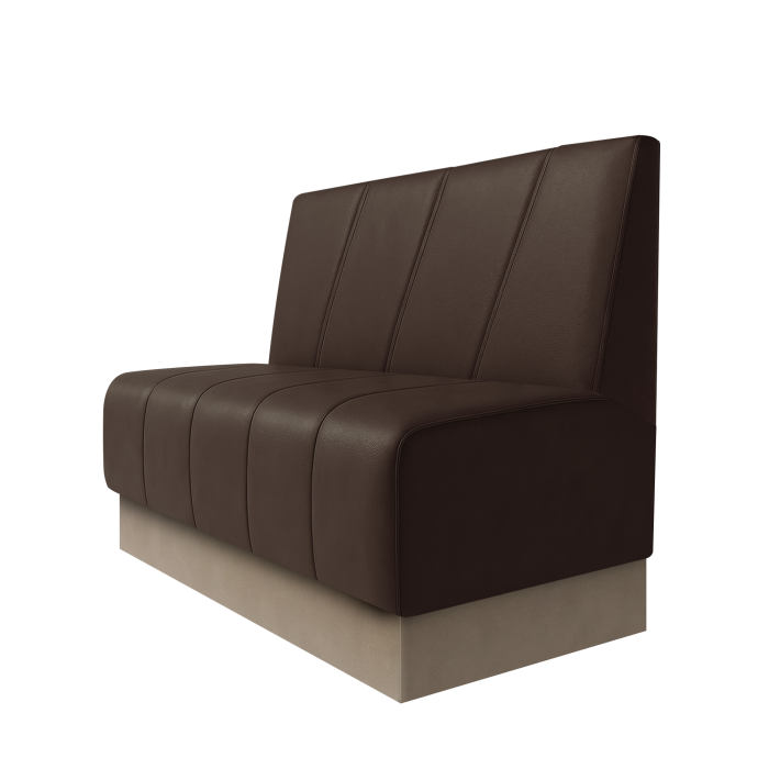 Fischer | Gastrobank | B:H 100 x 100 cm | Braun | Schräg Gestreift | Leder | Fußleiste Taupe