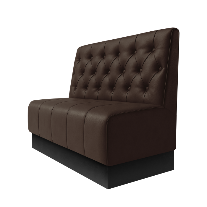 Fischer | Gastrobank | B:H 100 x 100 cm | Braun | Chesterfield | Leder | Fußleiste Schwarz