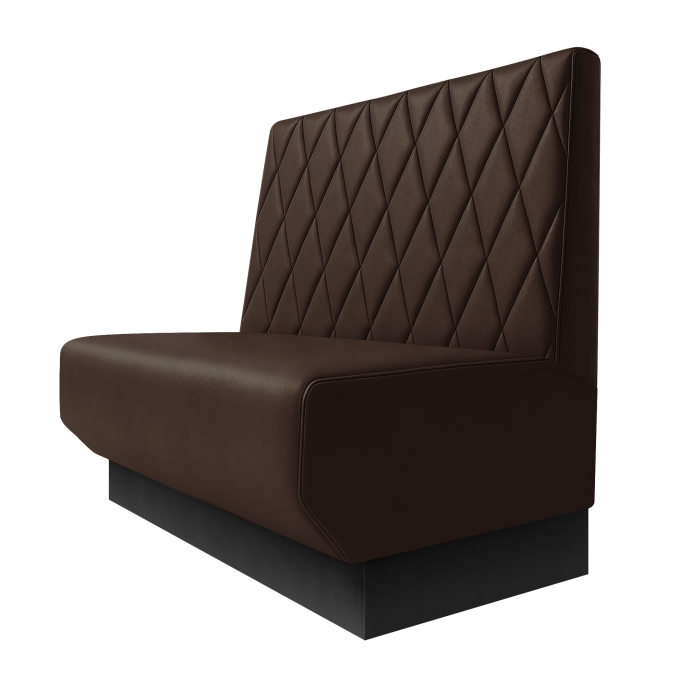Wagner | Gastrobank | B:H 100 x 100 cm | Braun | Raute | Leder | Fußleiste Schwarz