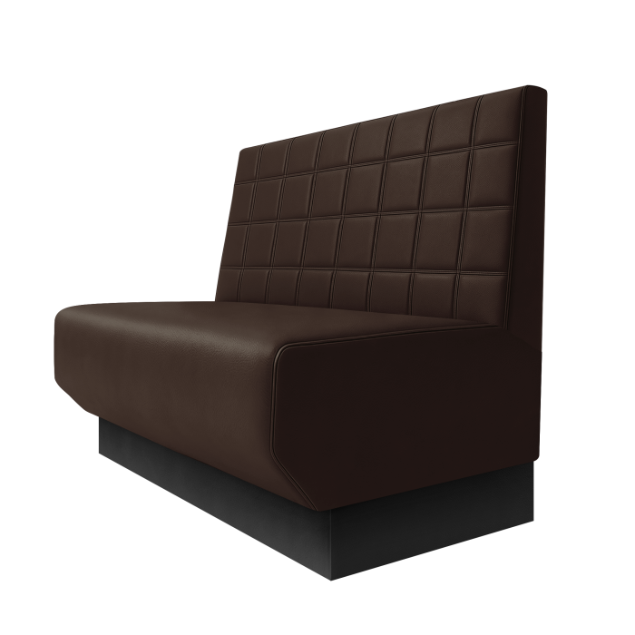 Wagner | Gastrobank | B:H 100 x 100 cm | Braun | Blocks | Leder | Fußleiste Schwarz