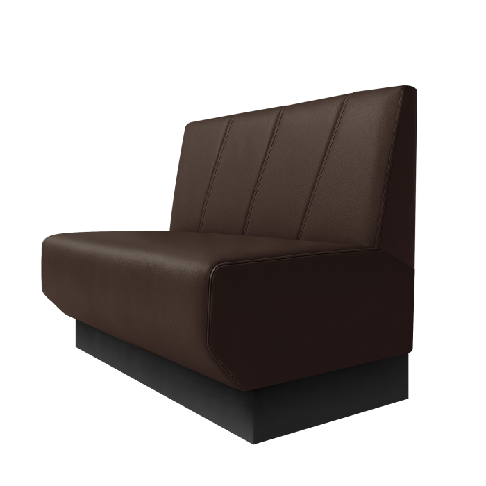 Wagner | Gastrobank | B:H 100 x 100 cm | Braun | Schräg Gestreift | Leder | Fußleiste Schwarz