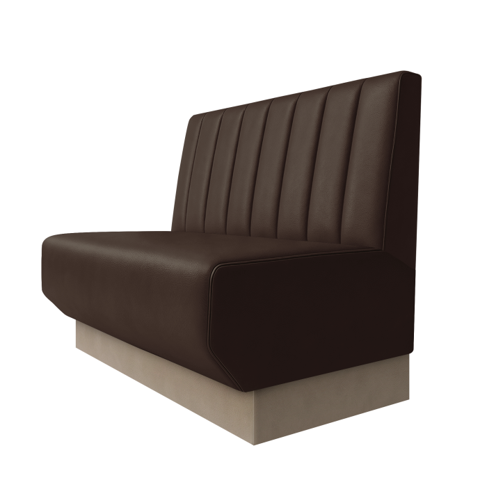 Wagner | Gastrobank | B:H 100 x 100 cm | Braun | Gestreift 12cm | Leder | Fußleiste Taupe