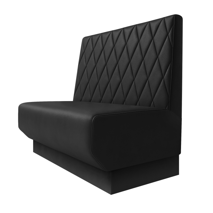 Wagner | Gastrobank | B:H 100 x 100 cm | Schwarz | Raute | Leder | Fußleiste Schwarz