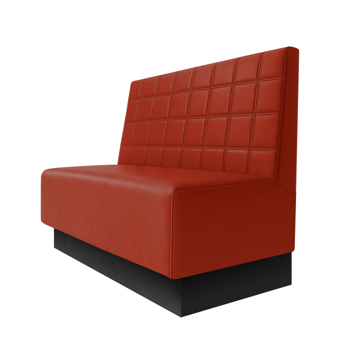 Schmidt | Gastrobank | B:H 100 x 100 cm | Rot | Blocks | Leder | Fußleiste Schwarz