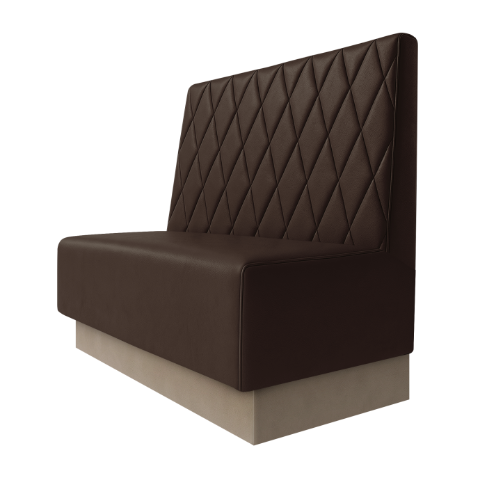 Schmidt | Gastrobank | B:H 100 x 100 cm | Braun | Raute | Leder | Fußleiste Taupe