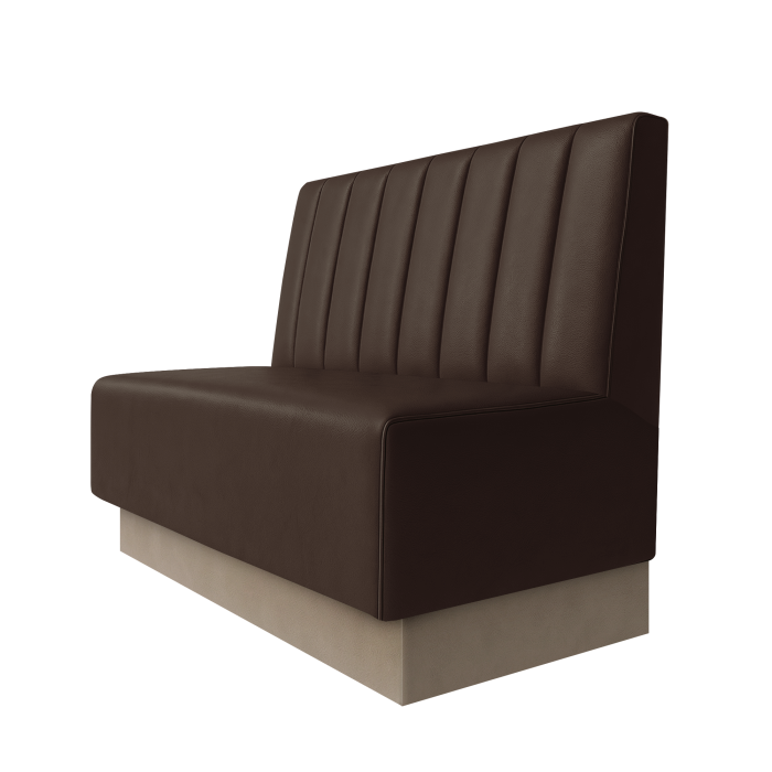 Schmidt | Gastrobank | B:H 100 x 100 cm | Braun | Gestreift 12cm | Leder | Fußleiste Taupe