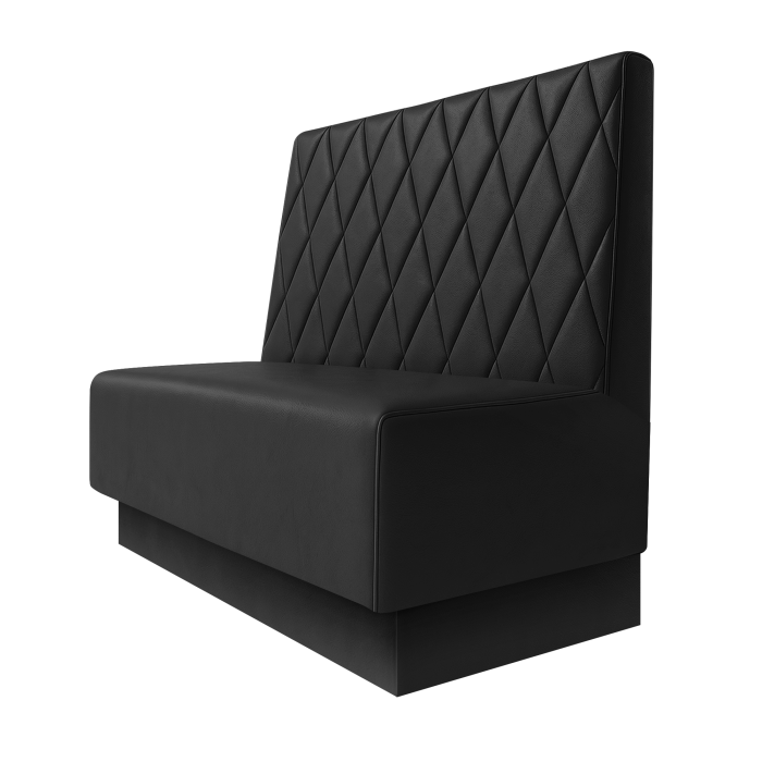 Schmidt | Gastrobank | B:H 100 x 100 cm | Schwarz | Raute | Leder | Fußleiste Schwarz