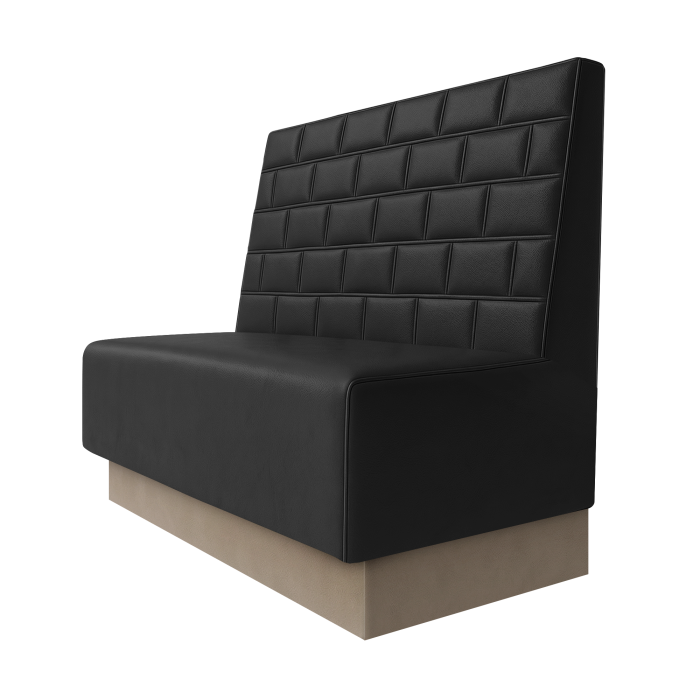 Schmidt | Gastrobank | B:H 100 x 100 cm | Schwarz | Stein | Leder | Fußleiste Taupe