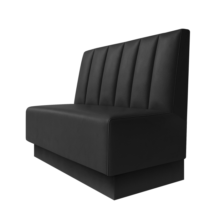 Schmidt | Gastrobank | B:H 100 x 100 cm | Schwarz | Gestreift Doppelnahnt 24cm | Leder | Fußleiste Schwarz