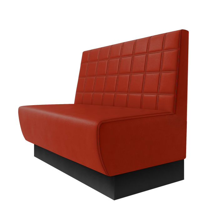 Meyer | Gastrobank | B:H 100 x 100 cm | Rot | Blocks | Leder | Fußleiste Schwarz