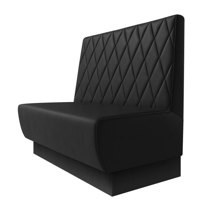 Meyer | Gastrobank | B:H 100 x 100 cm | Schwarz | Raute | Leder | Fußleiste Schwarz