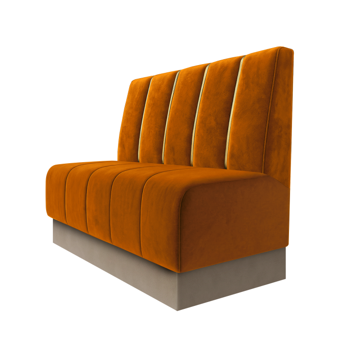 Fischer | Gastrobank | B:H 100 x 100 cm | Orange | Dubai | Samt | Fußleiste Taupe