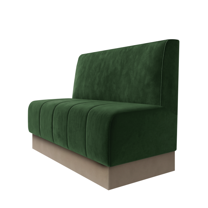 Fischer | Gastrobank | B:H 100 x 100 cm | Grün | Glatt | Samt | Fußleiste Taupe