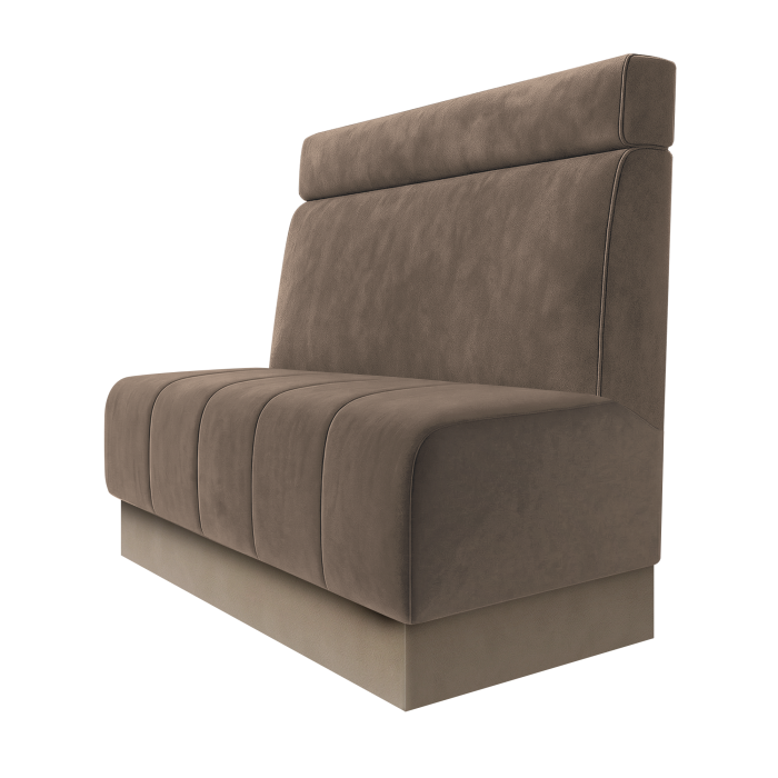 Fischer | Gastrobank | B:H 100 x 100 cm | Taupe | Glatt + Kopfteil | Samt | Fußleiste Taupe