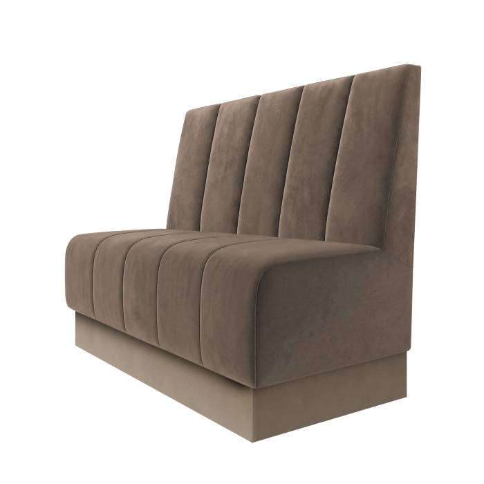 Fischer | Gastrobank | B:H 100 x 100 cm | Taupe | Tief Gestreift | Samt | Fußleiste Taupe