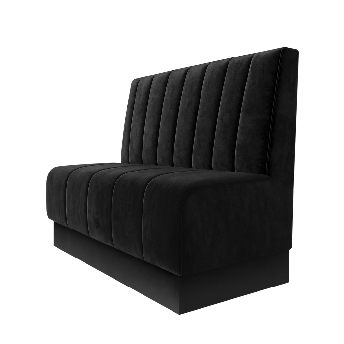 Fischer | Gastrobank | B:H 100 x 100 cm | Schwarz | Gestreift 12cm | Samt | Fußleiste Schwarz