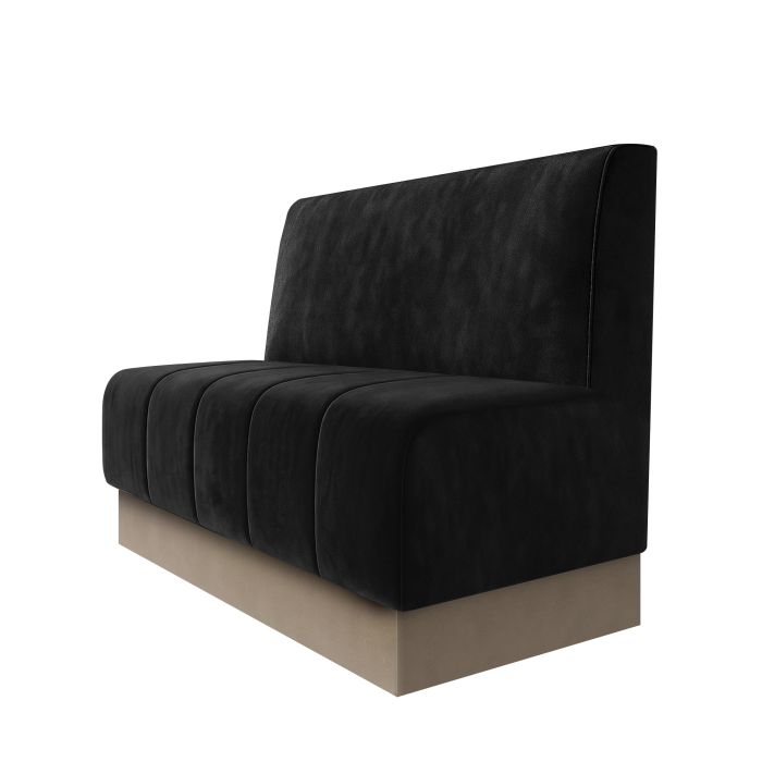 Fischer | Gastrobank | B:H 100 x 100 cm | Schwarz | Glatt | Samt | Fußleiste Taupe