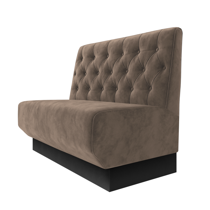 Wagner | Gastrobank | B:H 100 x 100 cm | Taupe | Chesterfield | Samt | Fußleiste Schwarz