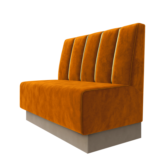 Schmidt | Gastrobank | B:H 100 x 100 cm | Orange | Dubai | Samt | Fußleiste Taupe