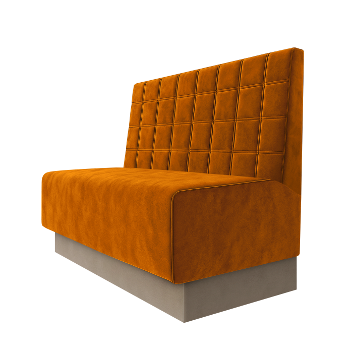 Schmidt | Gastrobank | B:H 100 x 100 cm | Orange | Blocks | Samt | Fußleiste Taupe