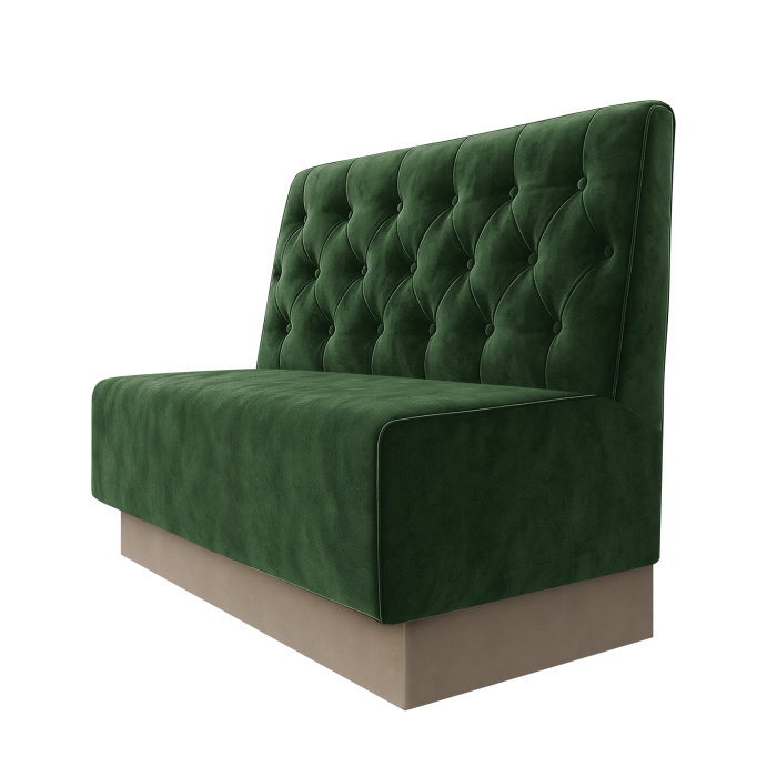 Schmidt | Gastrobank | B:H 100 x 100 cm | Grün | Chesterfield | Samt | Fußleiste Taupe