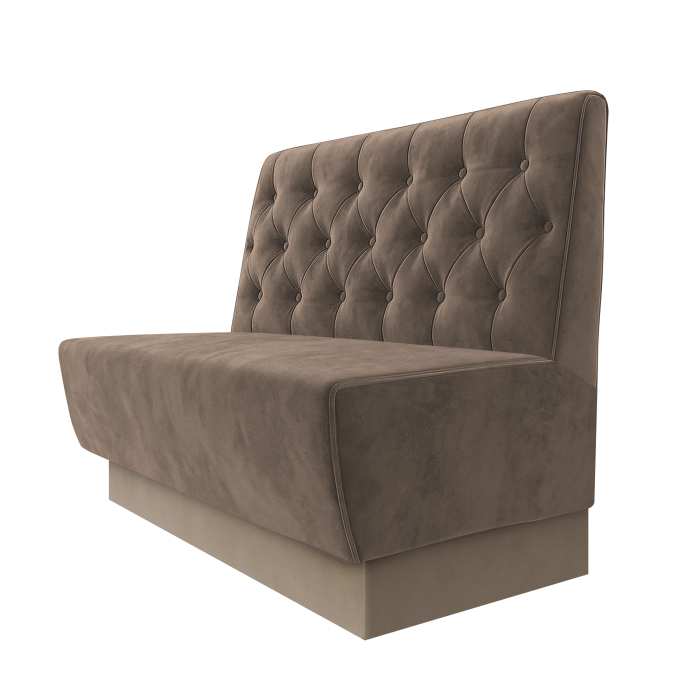 Meyer | Gastrobank | B:H 100 x 100 cm | Taupe | Chesterfield | Samt | Fußleiste Taupe
