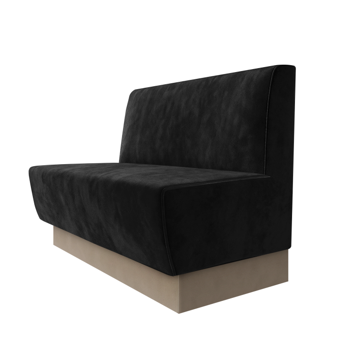 Meyer | Gastrobank | B:H 100 x 100 cm | Schwarz | Glatt | Samt | Fußleiste Taupe